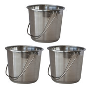 Amerihome Small Stainless Steel Bucket Set, PK3 SSB132SET